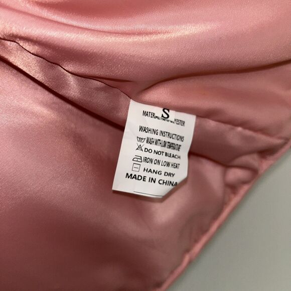 AICHARMWA Pink Floral Quilted Puffer Jacket Women’s Small Lightweight New - Picture 5 of 7